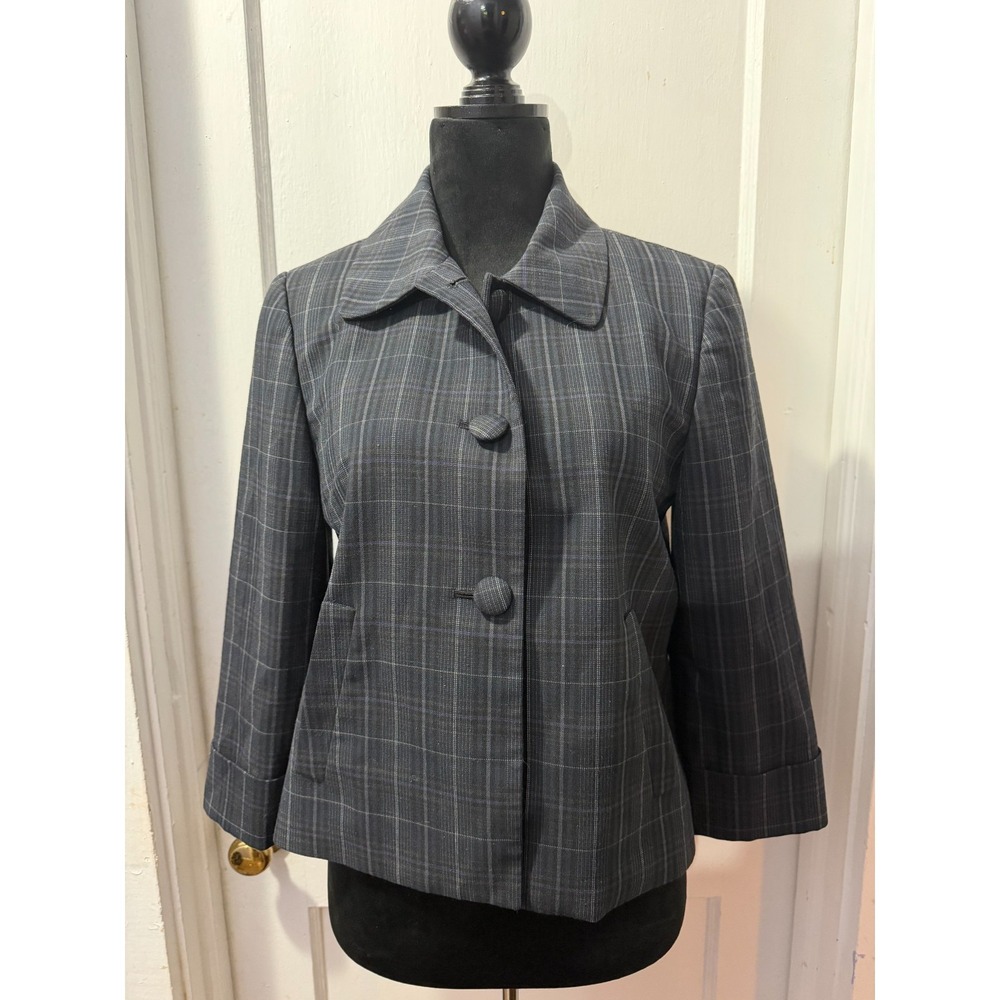 Antonio Melani Blue Plaid Blazer in 8